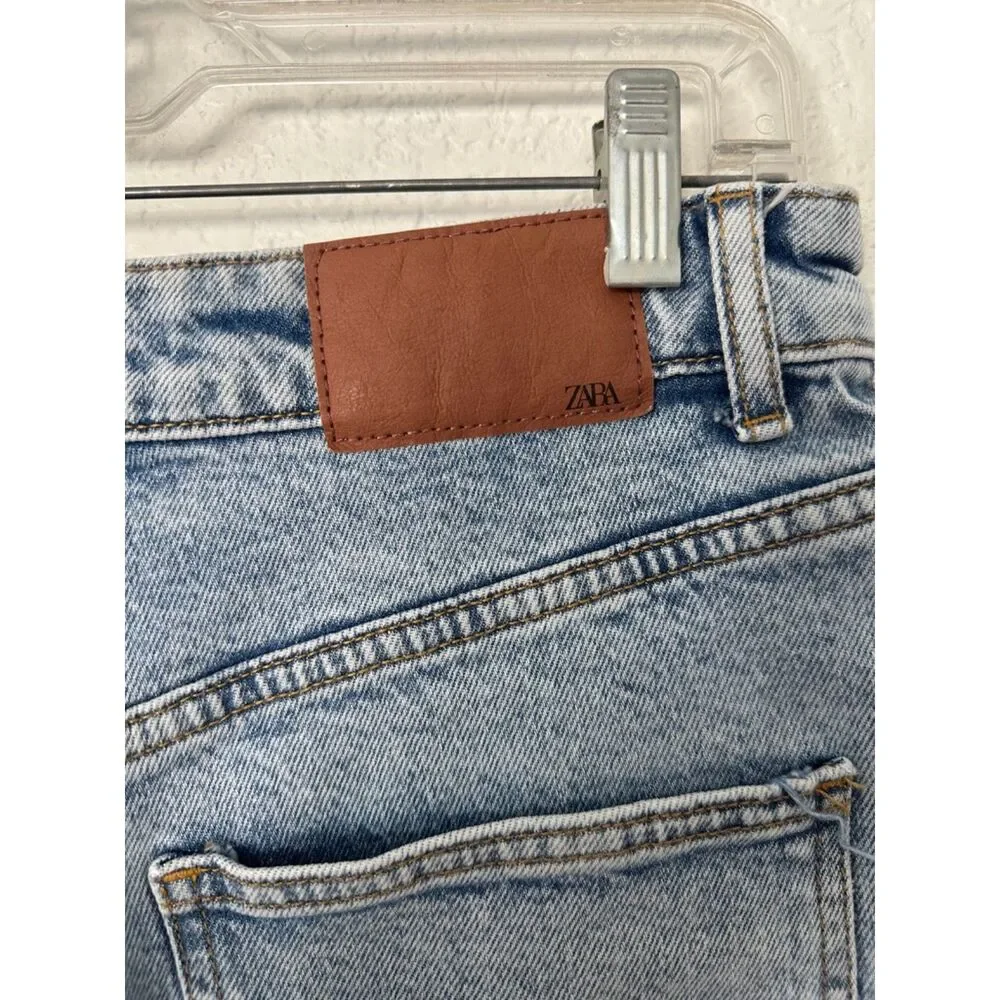 Zara Blue Light Wash Denim Shorts Size 8